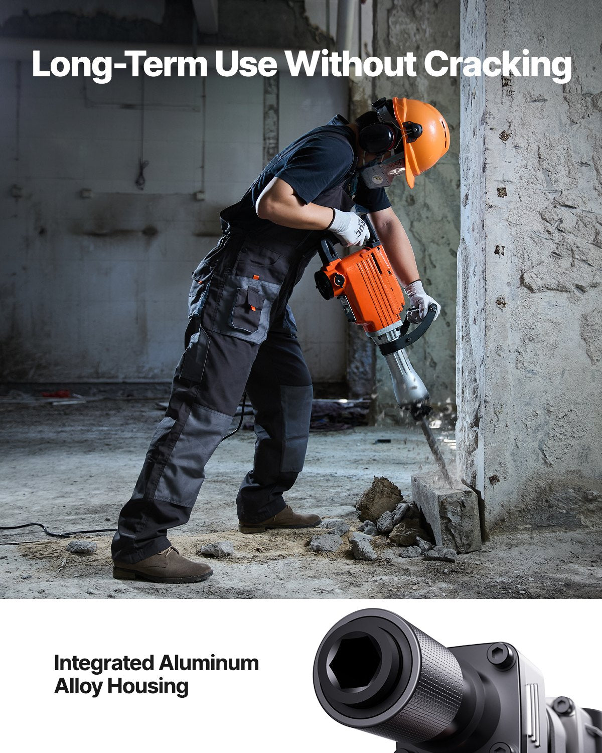 Abbruchhammer, Betonbrecher, 2200W Elektrohammer, 6 Meißelaufsätze