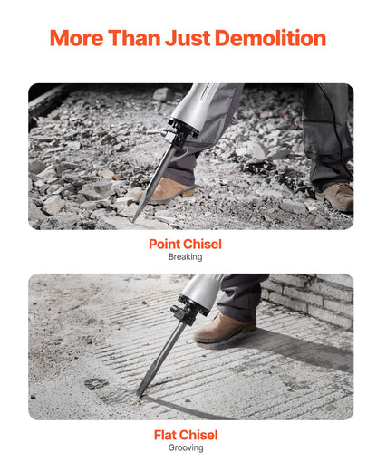 Abbruchhammer, Betonbrecher, 2200W Elektrohammer, 2 Meißelaufsätze