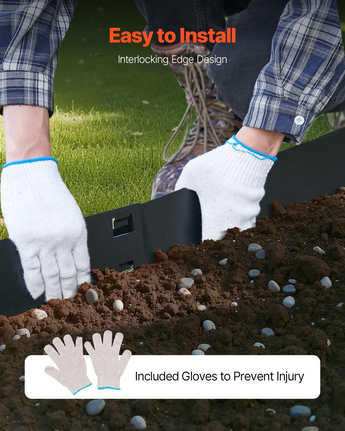 Steel Landscape Edging, 5 Packs 39 x 3 in Rust-Resistant Metal Landscape Edging, Bendable Garden Edging Border, Heavy Duty Lawn Edging, Easy-to-Install, Flower Bed Yard Pathway Divider Black