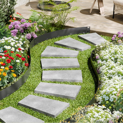 Steel Landscape Edging, 5 Packs 39 x 3 in Rust-Resistant Metal Landscape Edging, Bendable Garden Edging Border, Heavy Duty Lawn Edging, Easy-to-Install, Flower Bed Yard Pathway Divider Black