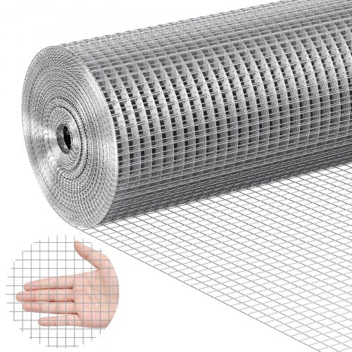 Hardware Cloth, 1/2 inch 24in x 50 ft 19 Gauge, Hot Dipped Galvanized Wire Mesh Roll, Chicken Wire Fencing, Wire Mesh for Rabbit Cages, Garden, Small Rodents