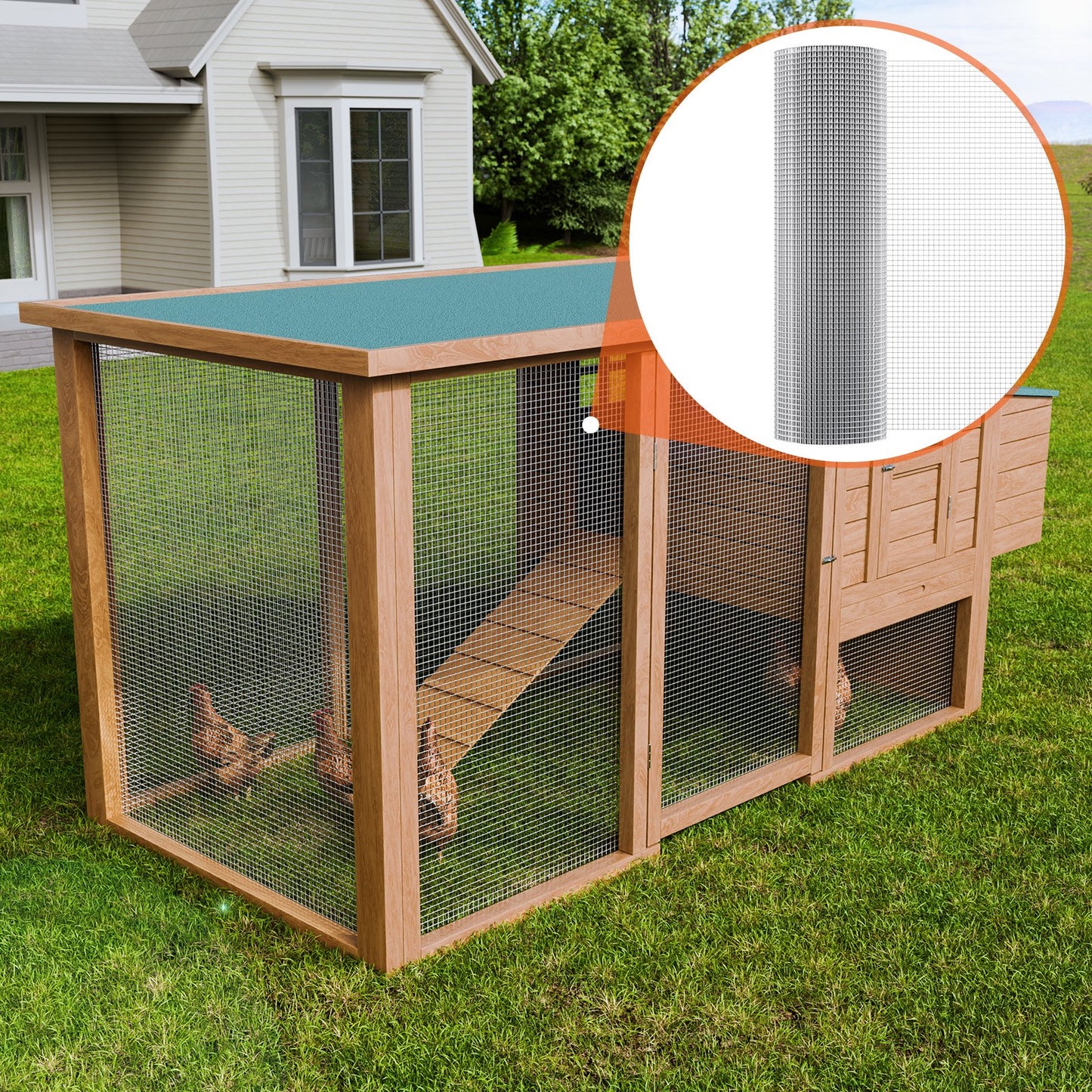 Hardware Cloth, 1/2 inch 36in x 100 ft 19 Gauge, Hot Dipped Galvanized Wire Mesh Roll, Chicken Wire Fencing, Wire Mesh for Rabbit Cages, Garden, Small Rodents