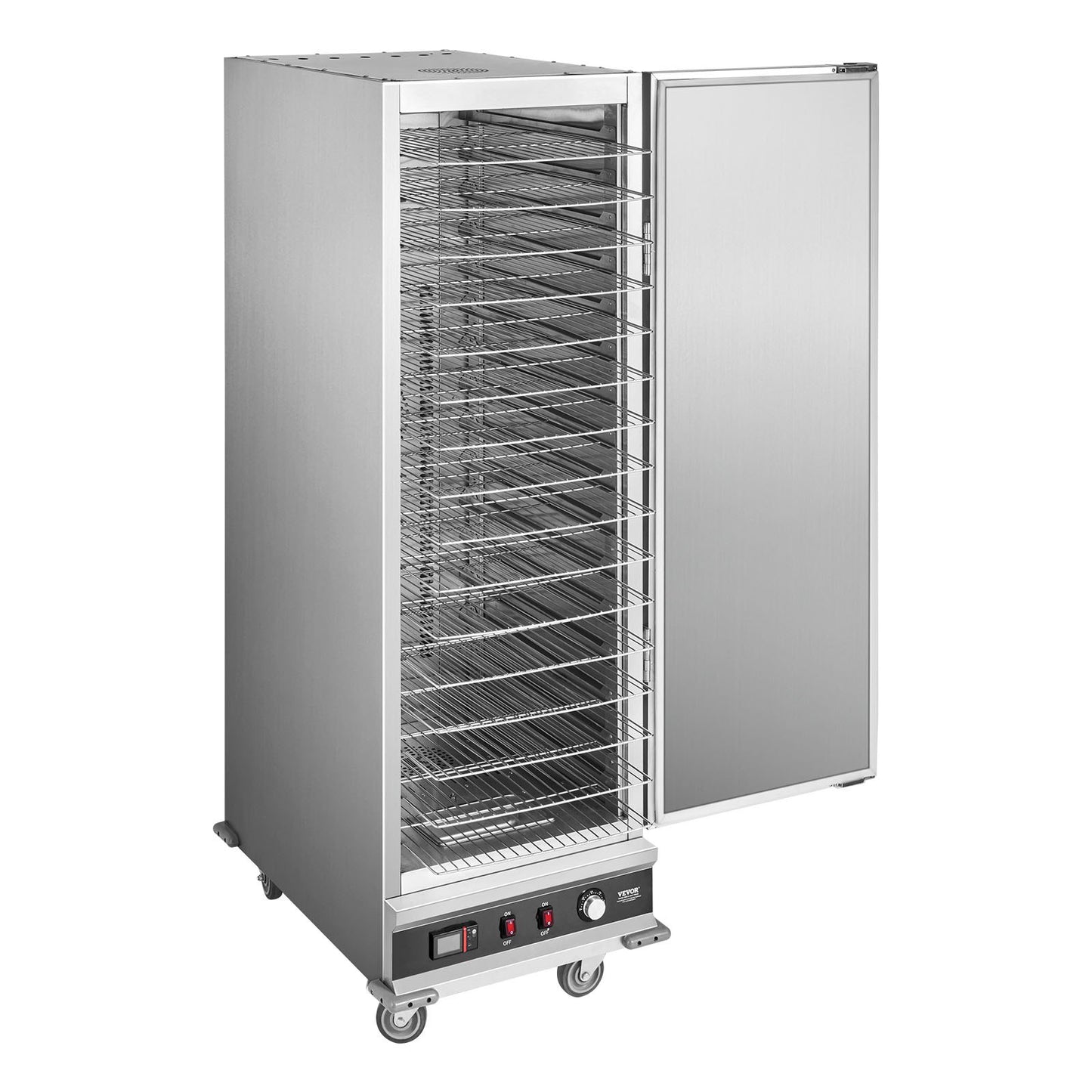 Hot Box Food Warmer, 16-Tier Large Concession Warmer with Water Tray, Single-door and Adjustable Shelves, Stainless Steel Food Warmer Cabinet, Ideal for Storing Pizza, Chicken, Restaurant