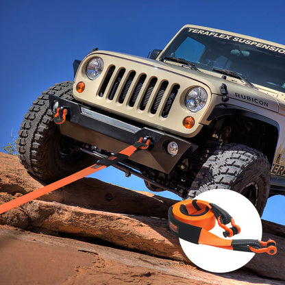 Heavy Duty Tow Strap Recovery Kit 3" x 20 ft/7.6 cm x 6.1 m (MBS-36,000 lbs/16,329 kg) Tree Saver Winch Strap, Triple Reinforced Loop & Protective Sleeves & Storage Bag, 3/4" (1.9 cm) D-Ring Shackles, for Truck Jeep SUV ATV