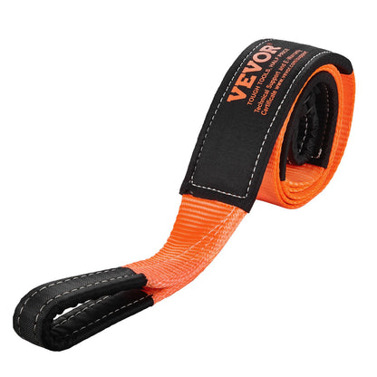 Recovery Tow Strap 76.2 mm, 2.4 m 16329 kg Break Strength, Triple Reinforced Loop Straps, Tree Saver, Winch Line Extension Strap, Off Road Towing and Recovery, Extreme Weather Resistance
