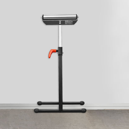 2er-Pack Rollenständer, Tragkraft 61 kg, höhenverstellbar von 68–108 cm, robustes, klappbares Design mit 29 cm großem, poliertem Stahlrollenkopf, zur Verlängerung des Auslaufs von Tischkreissägen in der Holzbearbeitung.