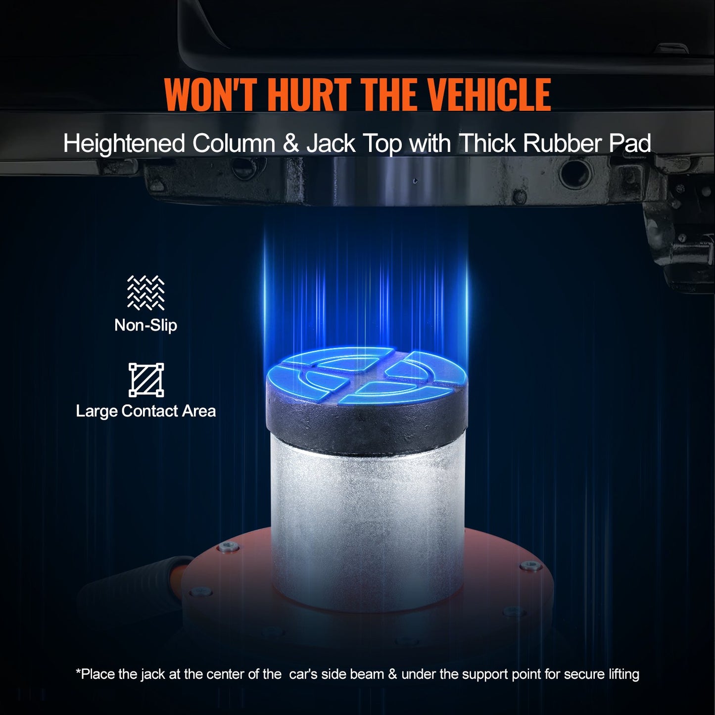 Air Jack 3 Ton/2993.7 kg Pneumatic Jack with Heightened Column for Sedan