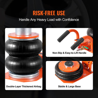 Air Jack 3 Ton/2993.7 kg Pneumatic Jack with Heightened Column for Sedan