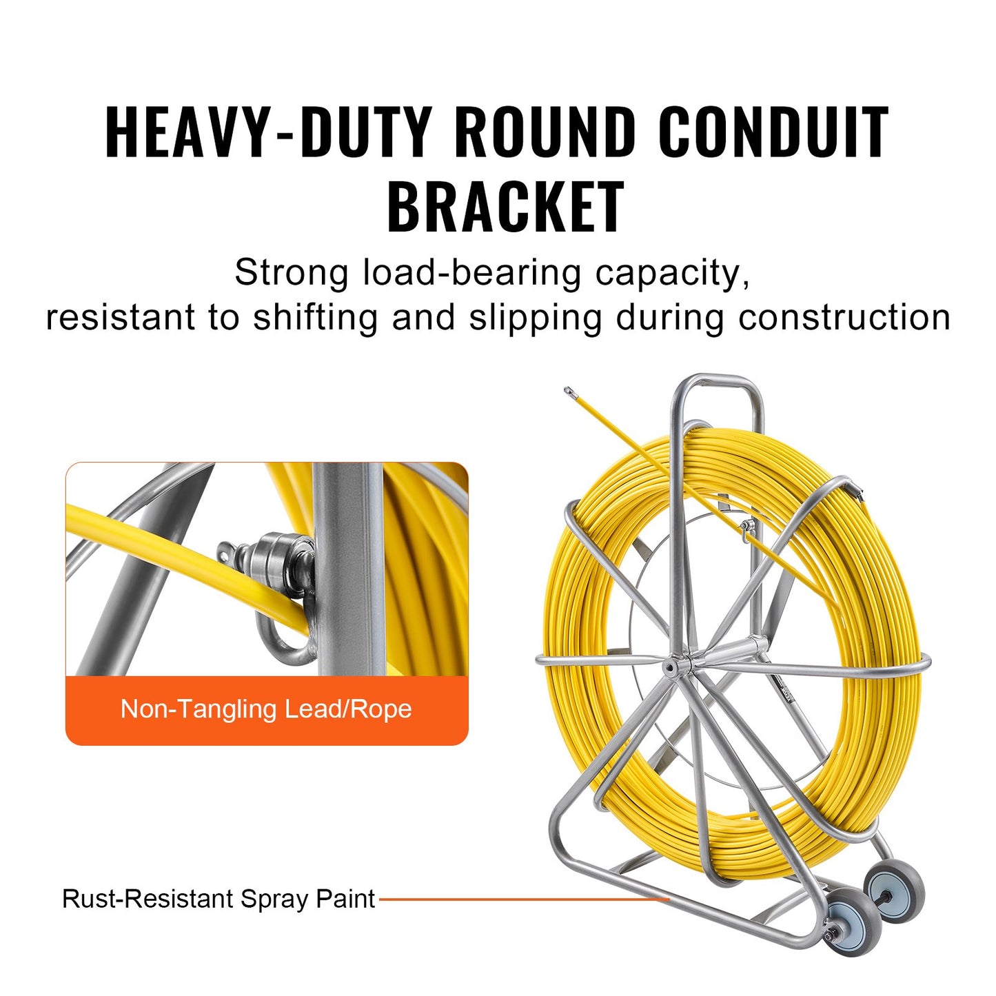 Fish Tape Puller Fiberglass 200mx7,9mm (656 ft 5/16 in) Wire Cable Running Duct Rodder