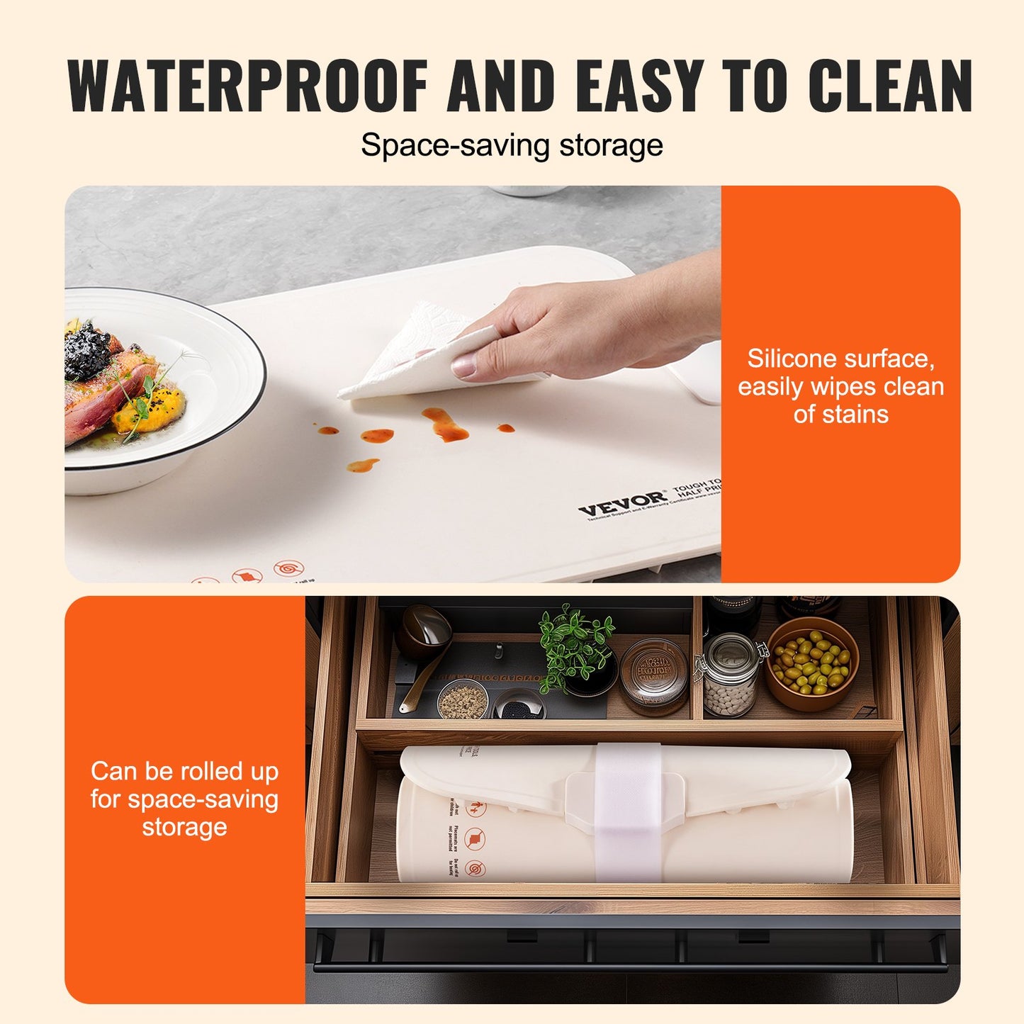Electric Warming Tray, Food Warming Mat for Buffet, Rollable & Portable Silicone Food Warmer with 4 Adjustable Temperature Settings, Auto Shut-Off & Child Lock, Perfect for Parties, Catering