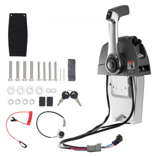 Boat Throttle Control, 5006186 Top-Mounted Outboard Remote Control Box for Evinrude Johnson, Marine Throttle Control Box with Power Trim Switch and Lanyard
