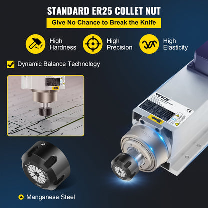 4 kW 2220 V luftgekühlter Spindelmotor ER25 CNC-Luftkühlungsspindelmotor für CNC-Gravier- und Fräsmaschinen