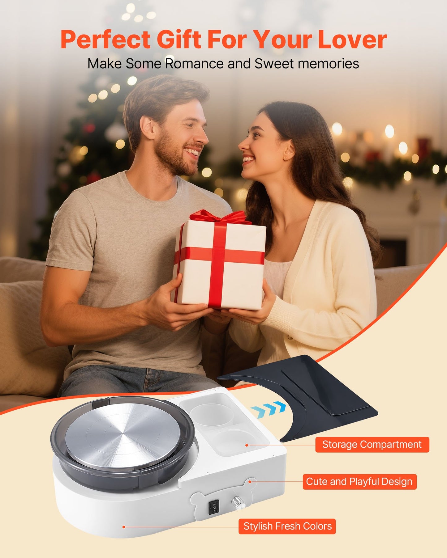 Mini-Töpferscheibe, 158 mm Drehteller, Vorwärts- und Rückwärtslauf, einstellbare Geschwindigkeit, elektrische Töpferscheibe für Kinder und Erwachsene, mit Tonformwerkzeugen, für Heimwerkerprojekte und Töpferkurse, Weiß