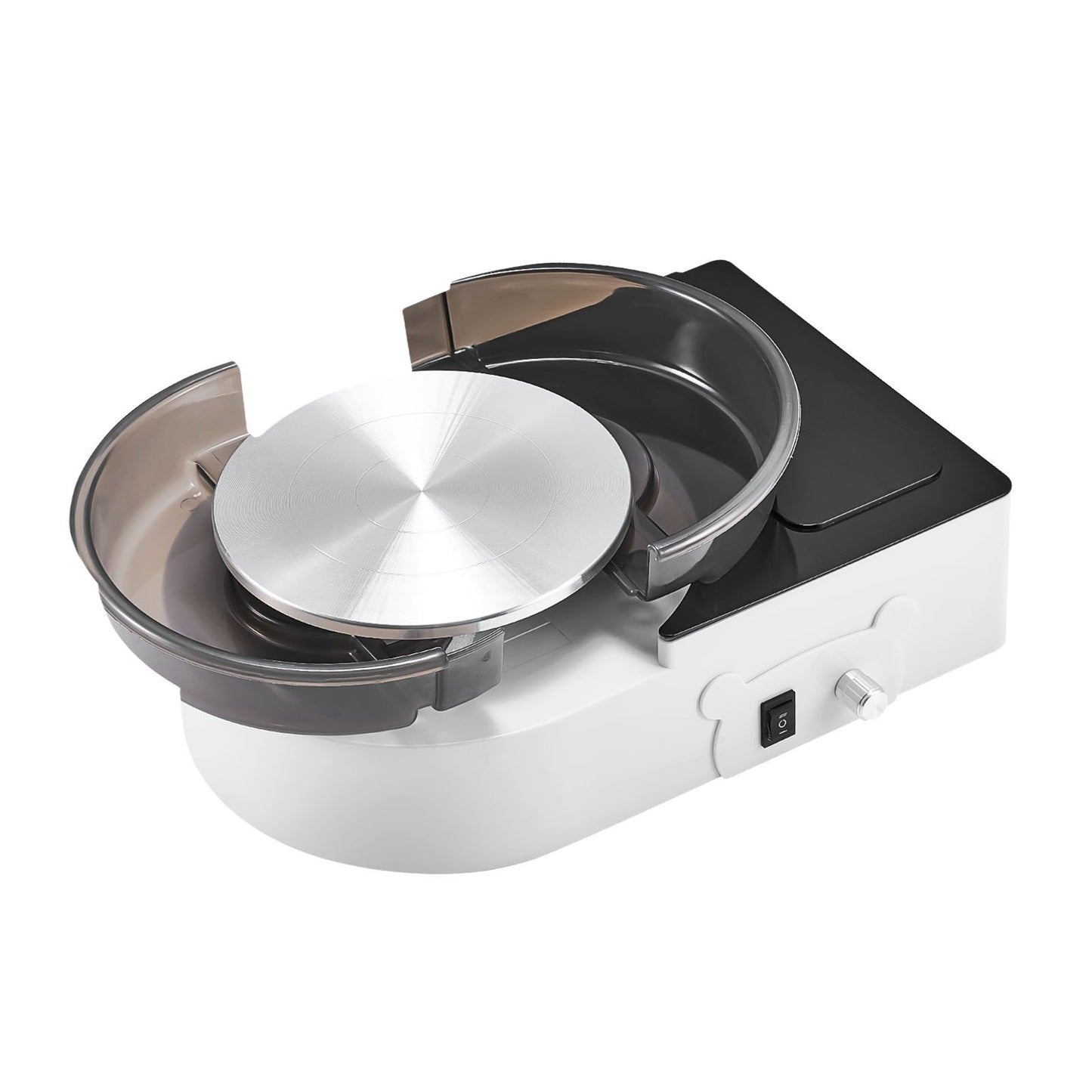 Mini-Töpferscheibe, 158 mm Drehteller, Vorwärts- und Rückwärtslauf, einstellbare Geschwindigkeit, elektrische Töpferscheibe für Kinder und Erwachsene, mit Tonformwerkzeugen, für Heimwerkerprojekte und Töpferkurse, Weiß