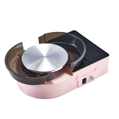 Mini Pottery Wheel, 158 mm Turntable, Forward and Reverse Rotation, Adjustable Speed, Electric Clay Wheel for Kids and Adults, with Clay Shaping Tools, for Home DIY, Pottery Classes, Pink