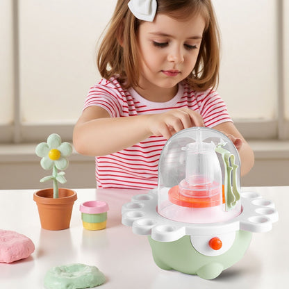 Mini-Töpferscheibe, 50-mm- und 80-mm-Drehteller, einstellbare Geschwindigkeit, elektrische Töpferscheibe für Kinder und Anfänger, komplettes Töpferset mit Tonmodellierwerkzeugen, Geschenk für Jungen und Mädchen, Grün