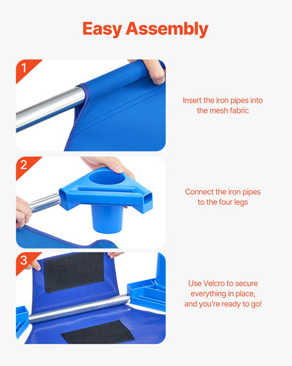 Stapelbare Kinderbetten, 6er-Pack, tragbare Kleinkind-Schlafbetten, Standardgröße 132 cm L x 58 cm B, Kinderbetten für die Kita, Betten für Vorschulklassen und Kitas zum Schlafen, Ausruhen und für den Mittagsschlaf, Blau