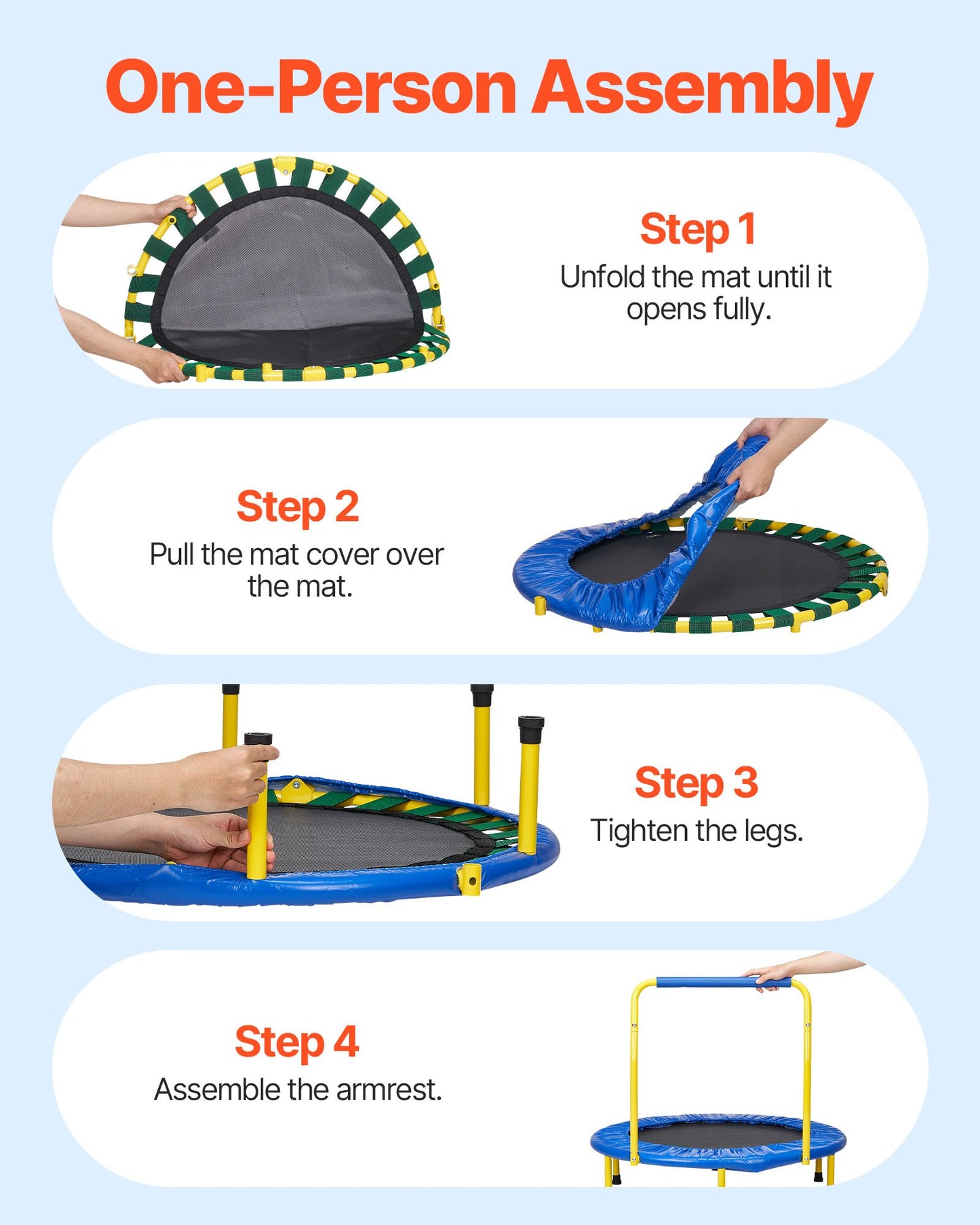 91.4 cm Trampoline for Kids, 91.4 cm Trampolines Indoor/Outdoor Trampoline for Toddlers, Foldable Mini Baby Trampoline with Foam Handle, Recreational Trampoline Birthday Gift for 3+ Years Kids