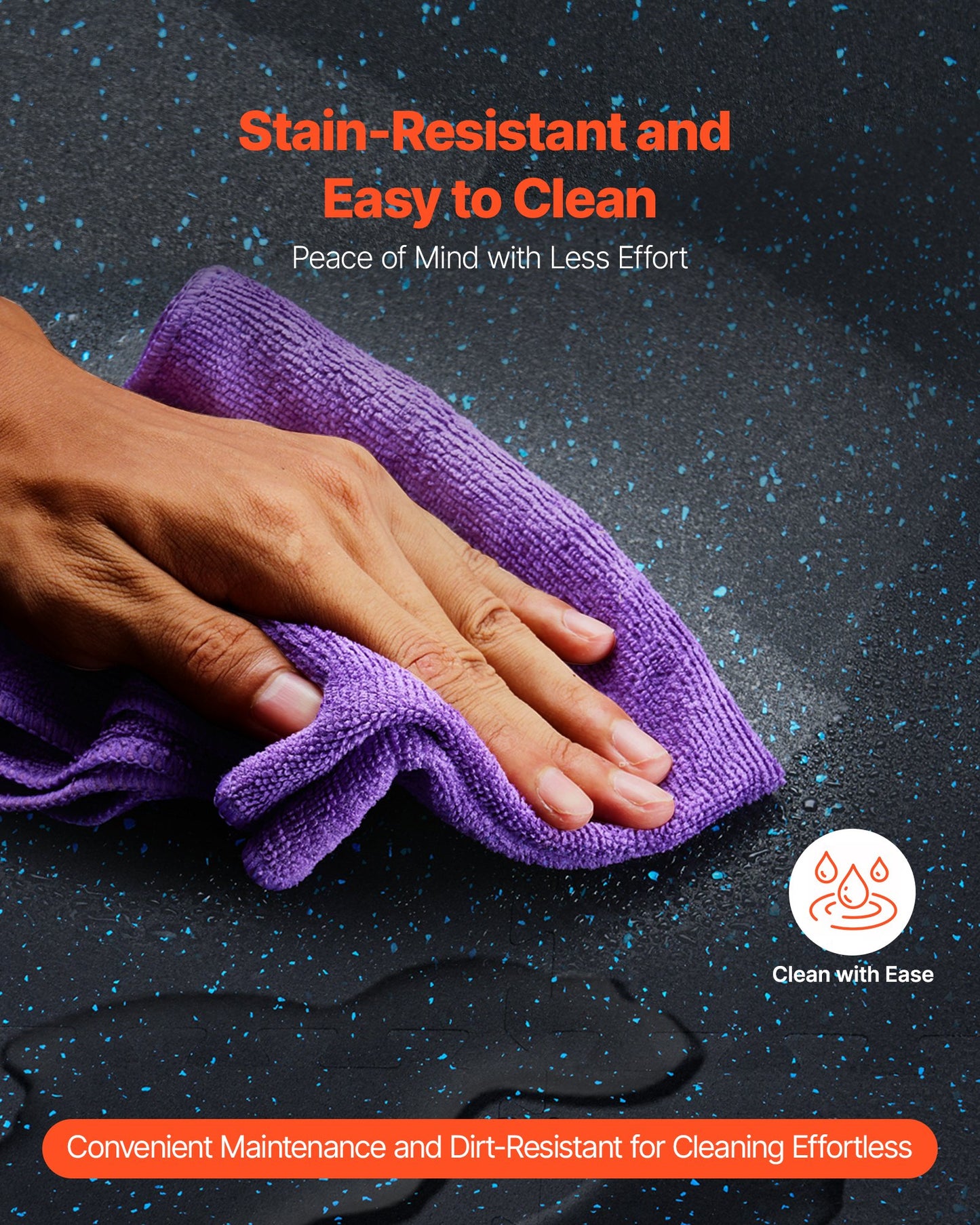 1,42 cm dicke Gymnastikmatten, 12 Fliesen mit Gummioberfläche und EVA-Schaum, 63,5 x 63,5 cm große Trainingsmatten mit 4,46 m² Abdeckung, ineinandergreifende Puzzle-Gymnastikmatten für Fitnessstudio, Zuhause, Garage, Schwarz &amp; Blau