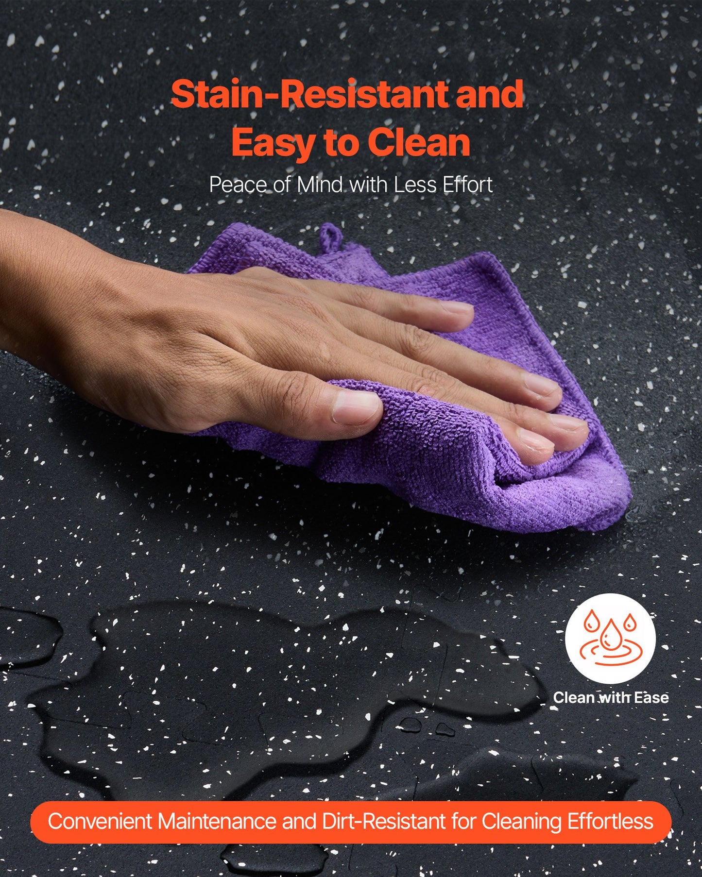 0.56 Inch Thick Gym Floor Mats, 12 Tiles Rubber Top with EVA Foam, 25" x 25" Gym Flooring Workout Mats with 48 sq.ft Coverage, Interlocking Puzzle Gym Mats for Gym, Home, Garage, Black & White