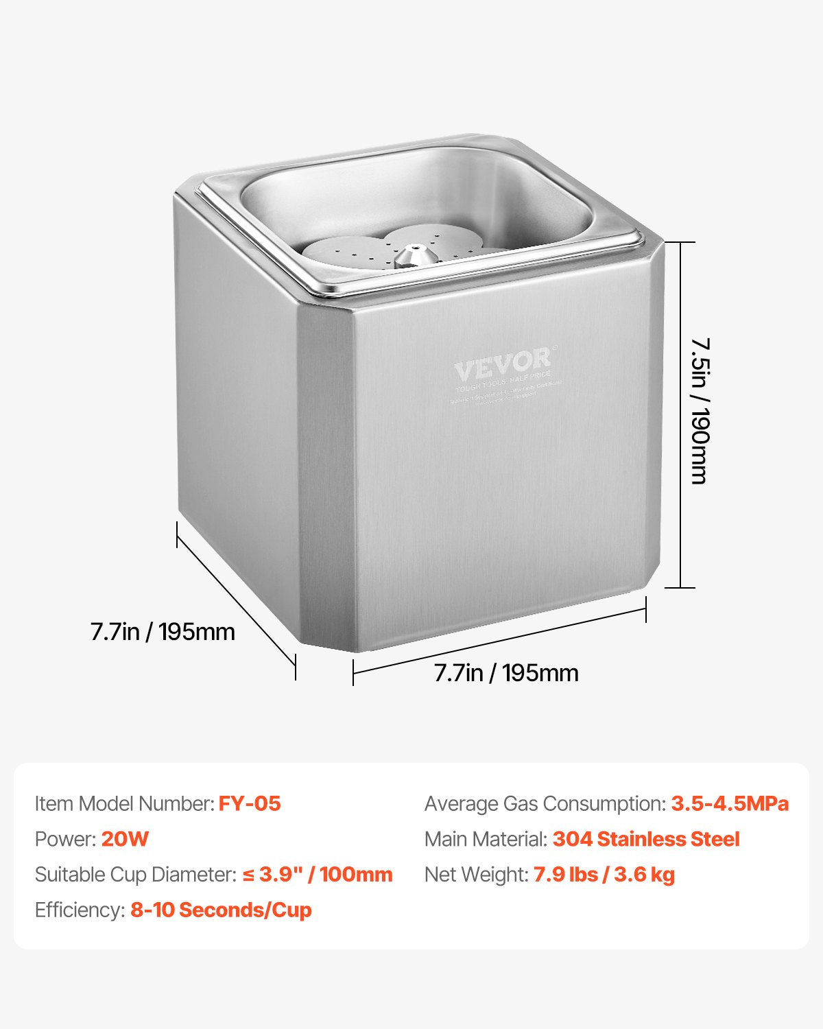 Glass Froster Chiller, CO2 Beer Glass Froster, 8-10 Seconds/Cup with LED Light, Instant Glass Chiller for Wine, Cocktail, Champagne, Mixed Drinks, Juice, Ideal for Bar, Restaurant, Home Kitchen