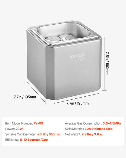 Glass Froster Chiller, CO2 Beer Glass Froster, 8-10 Seconds/Cup with LED Light, Instant Glass Chiller for Wine, Cocktail, Champagne, Mixed Drinks, Juice, Ideal for Bar, Restaurant, Home Kitchen