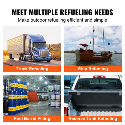 Fuel Transfer Pump, 12V DC 20 GPM 1/4 HP, High Flow Cast Iron Gasoline Extractor Pump with Fuel Collection Box Design for Gasoline, Diesel, Kerosene, Ethanol & Methanol Blends, and Biodiesel