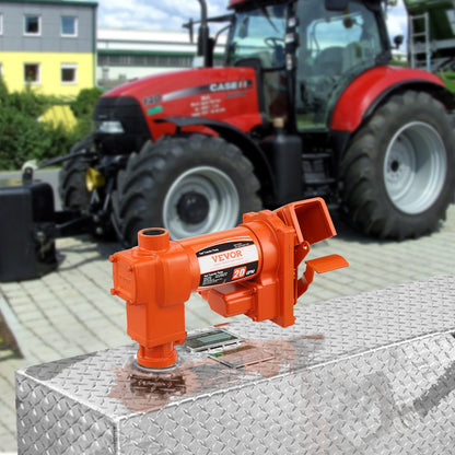 Fuel Transfer Pump, 12V DC 20 GPM 1/4 HP, High Flow Cast Iron Gasoline Extractor Pump with Fuel Collection Box Design for Gasoline, Diesel, Kerosene, Ethanol & Methanol Blends, and Biodiesel