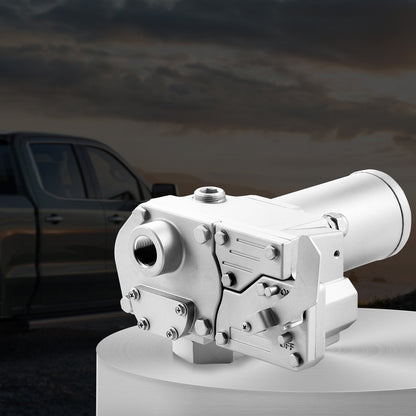 Fuel Transfer Pump, 12V DC 57L/min(15 GPM) 149W(1/5 HP), Gear-Type Electric Diesel Transfer Pump with Auto Shut-Off Fuel Nozzle, Long Inlet & Outlet Hose for Gasoline, Diesel, Kerosene, Ethanol Blends