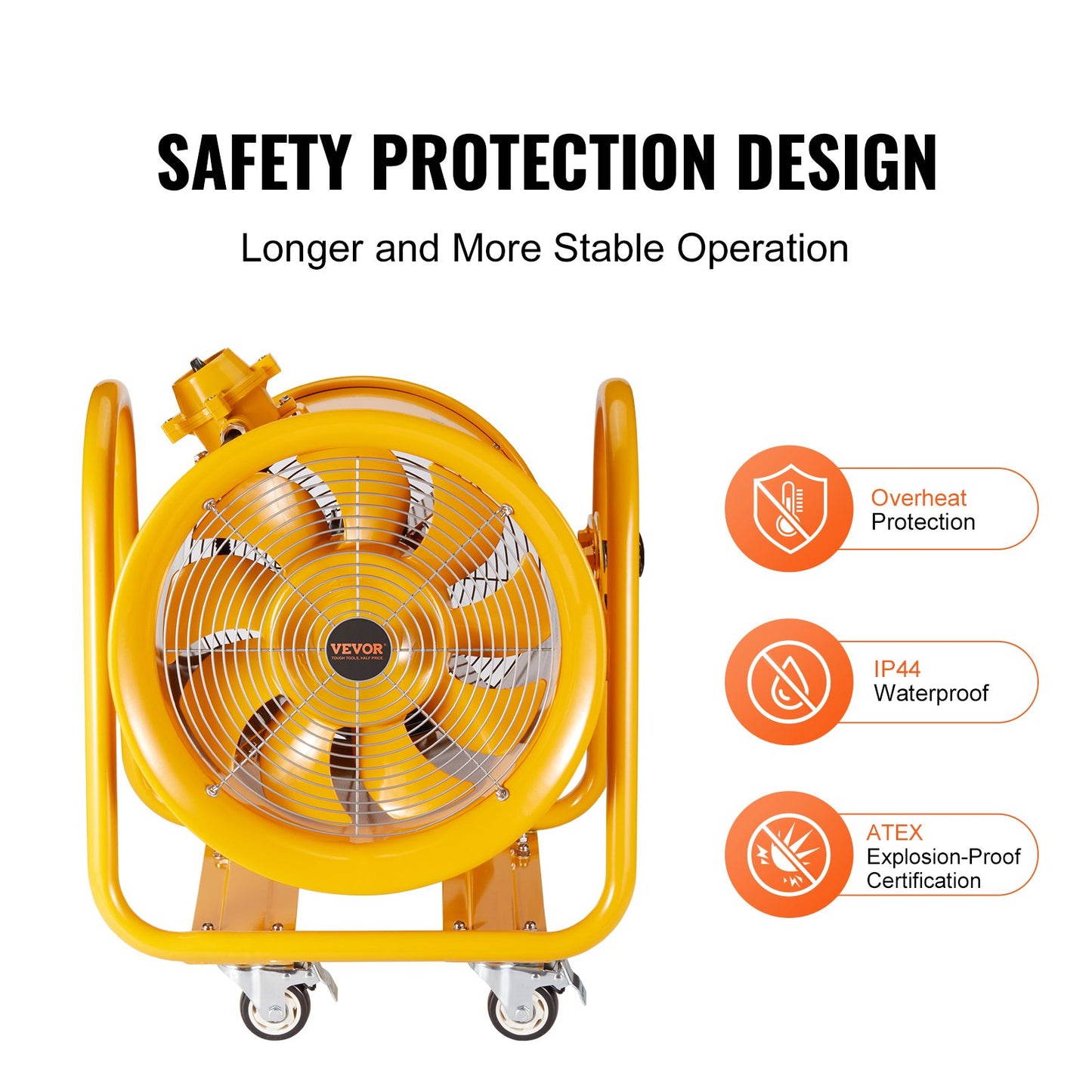 Tragbarer Ventilator, 406,4 mm Hochleistungs-Zylinderventilator, 1100 W starker Werkstatt-Abluftventilator 4240 CFM, 5 m Netzkabel (ohne Ladegerät), Industrieller Universalventilator zum Absaugen von Staub und Rauch in Haus/Werkstatt