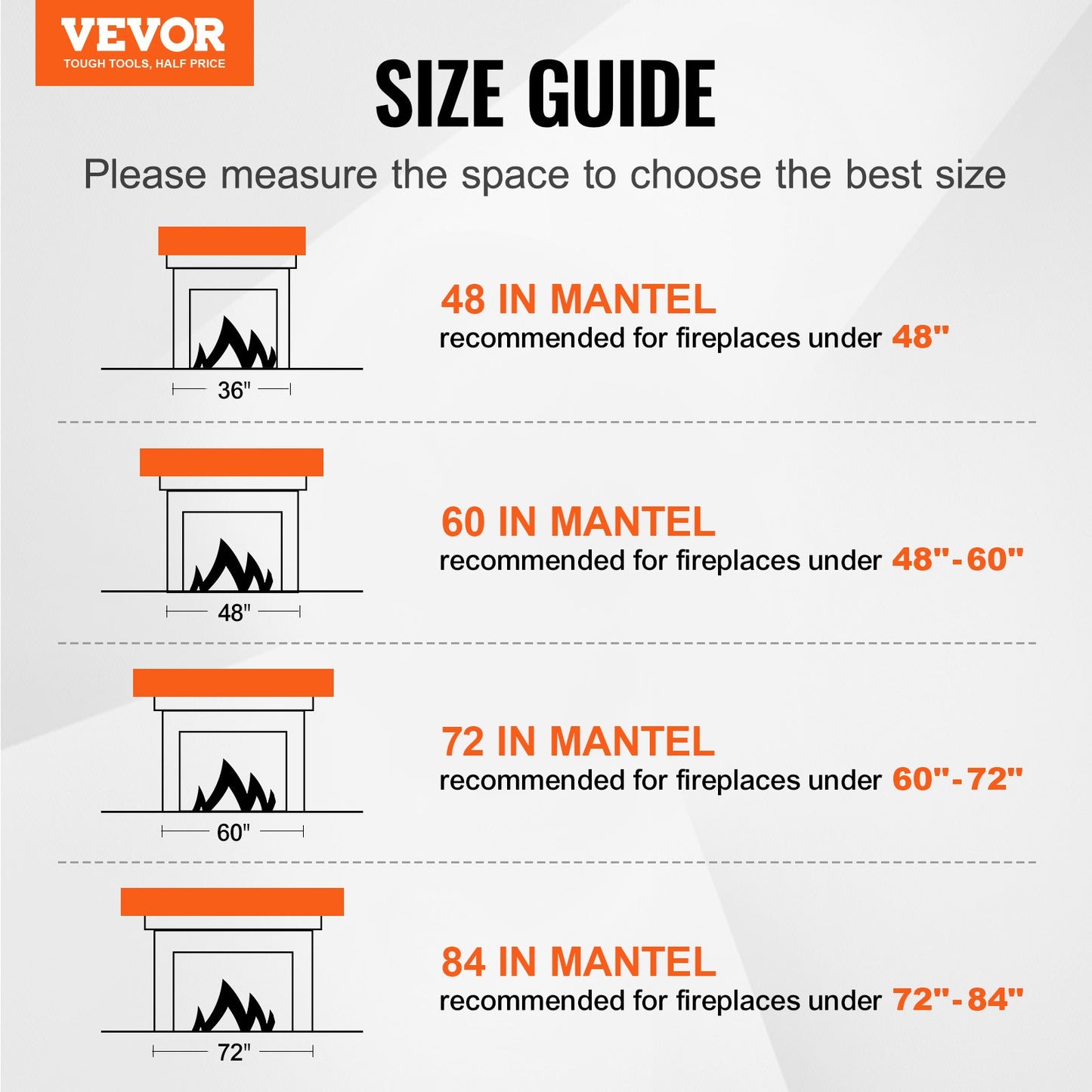 Fireplace Mantel, 60" x 8" x 6", 50 lbs Weight Capacity, Natural Wood Mantel for Over Fireplace, Wall Mounted Floating Farmhouse Shelf, Handcrafted Wood Mantel for Wall Decor, Rustic Natural