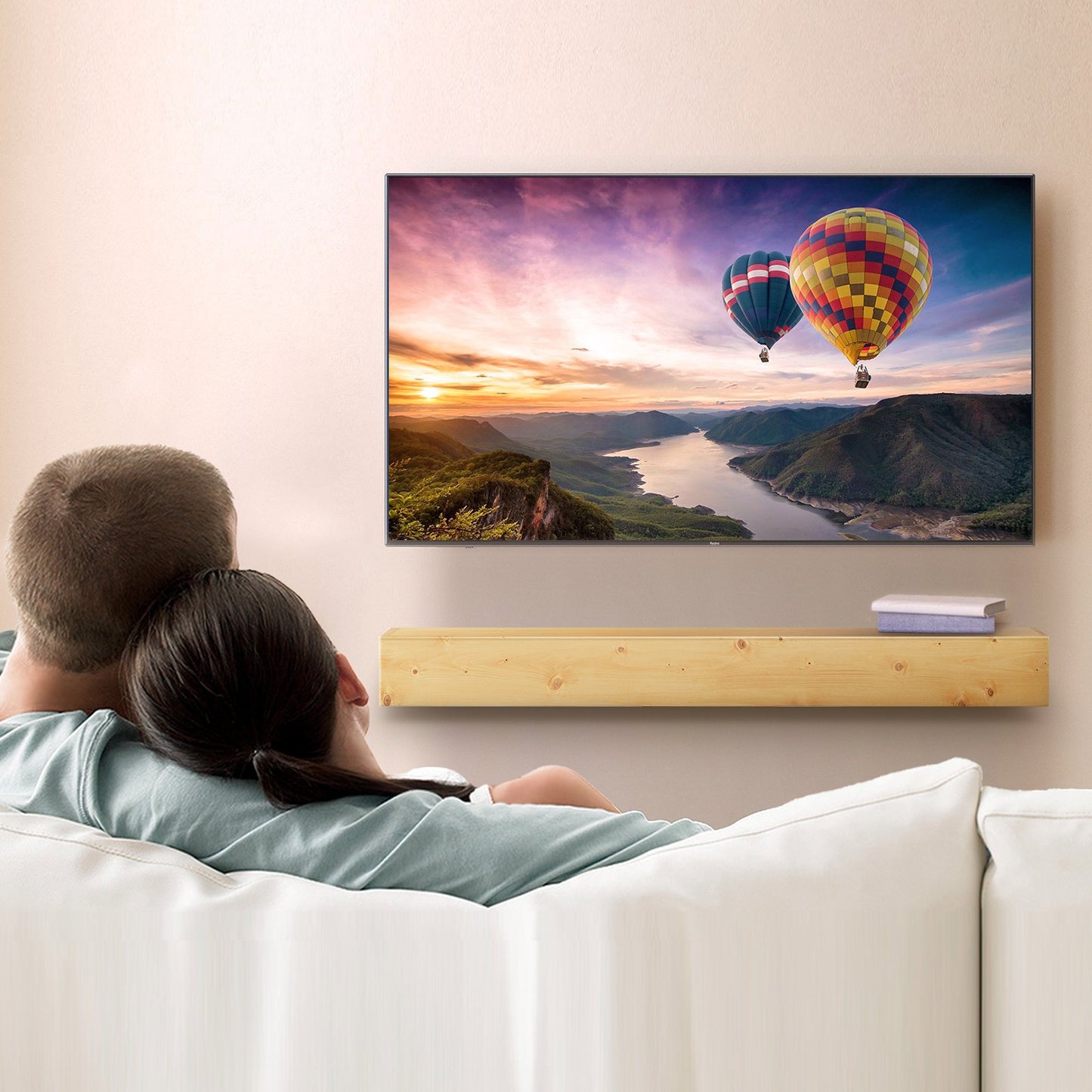 Fireplace Mantel, 60" x 8" x 6", 50 lbs Weight Capacity, Natural Wood Mantel for Over Fireplace, Wall Mounted Floating Farmhouse Shelf, Handcrafted Wood Mantel for Wall Decor, Rustic Natural