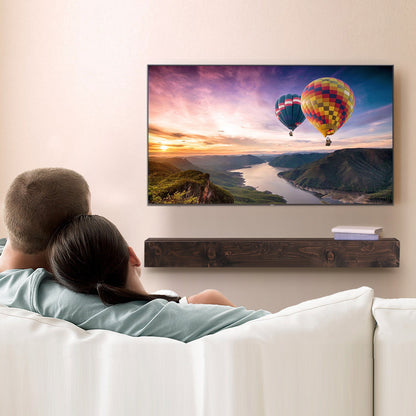 Fireplace Mantel, 72" x 8" x 5", 50 lbs Weight Capacity, Natural Wood Mantel for Over Fireplace, Wall Mounted Floating Farmhouse Shelf, Handcrafted Fireplace Mantel for Wall Decor, Light Brown