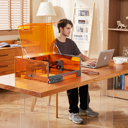 Laser Engraver, 20W, Laser Engraving and Cutting Machine with Enclosure, Laser Cutter Engraver Machine, 7000 mm/min, 300 x 300 mm Working Area, for Wood, Leather, Glass, Certain Metal, Class 1