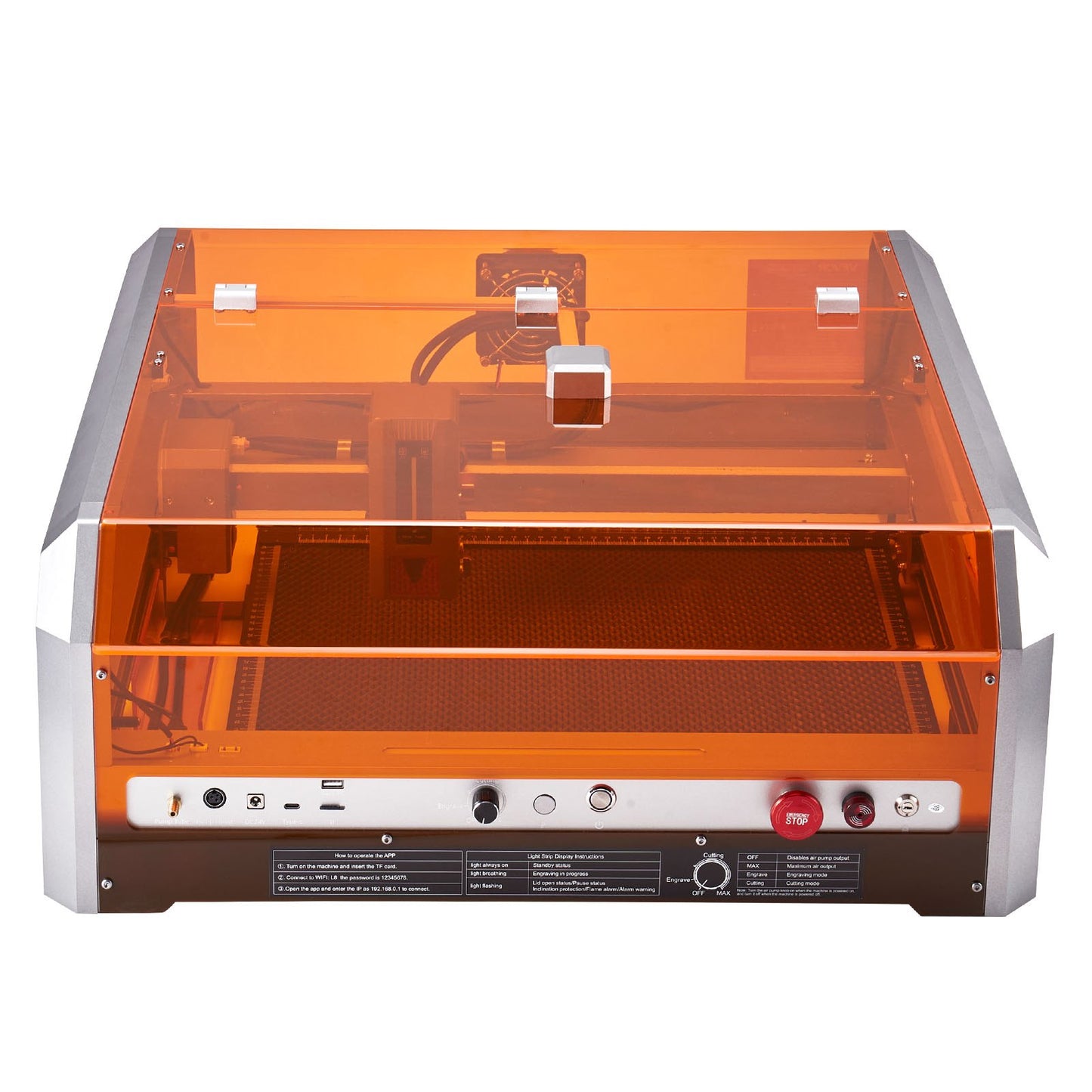 Lasergravierer, 20 W, Lasergravur- und Schneidemaschine mit integrierter Kamera, Laserschneider, Arbeitsbereich 400 x 400 mm, Vorschubgeschwindigkeit 30.000 mm/min, für Holz, Leder, Glas, Papier, bestimmte Metalle, Klasse 1