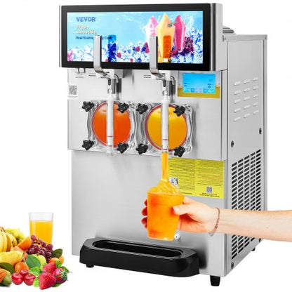 Gewerbliche Slush-Maschine mit zwei Schüsseln (8 l / 2,1 gal) für Margaritas, Smoothies und gefrorene Getränke