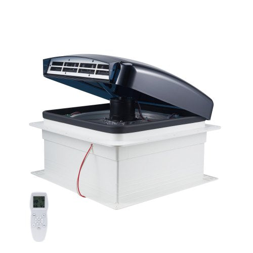 Wohnmobil-Dachlüfter, 14-Zoll-Dachlüfter für Wohnmobile, 12 V, leistungsstarker 10-stufiger reversibler Lüfter mit Fernbedienung, integrierter Regenschutzabdeckung, elektrischer Deckel, 12-Zoll-Lüfterflügel, passend für Dachöffnungen von 14 x 14 Zoll