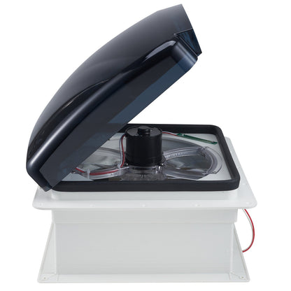 Wohnmobil-Dachlüfter, 14-Zoll-Dachlüfter für Wohnmobile, 12 V, leistungsstarker 10-stufiger reversibler Lüfter mit Fernbedienung, integrierter Regenschutzabdeckung, elektrischer Deckel, 12-Zoll-Lüfterflügel, passend für Dachöffnungen von 14 x 14 Zoll