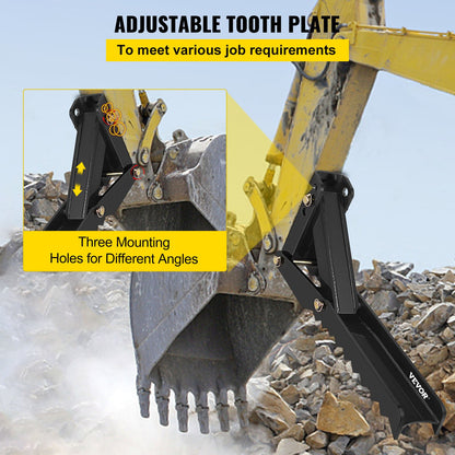 Backhoe Excavator Thumb Attachments, 36 inch Adjustable Extreme Weld On Backhoe Thumb Hoe Clamp 1/2 Inch Teeth Thick Steel Plate 16MM Assembly Bolt-On Design