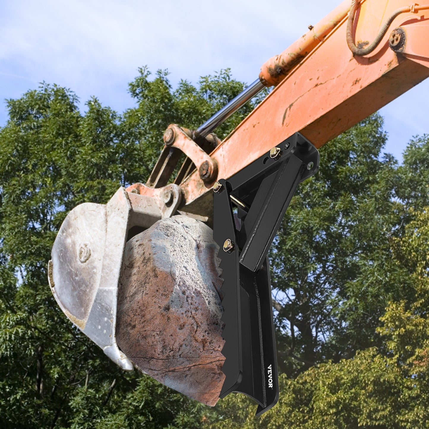 Backhoe Excavator Thumb Attachments, 36 inch Adjustable Extreme Weld On Backhoe Thumb Hoe Clamp 1/2 Inch Teeth Thick Steel Plate 16MM Assembly Bolt-On Design