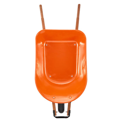 Schubkarre, 5 Kubikfuß Ladevolumen &amp; 330 Pfund Tragkraft, einrädriger Gartenkippwagen, Gartenwagen mit Metallgriff &amp; 16 Zoll breiten Rädern, leicht zu beladender Nutzwagen für Garten und Hof