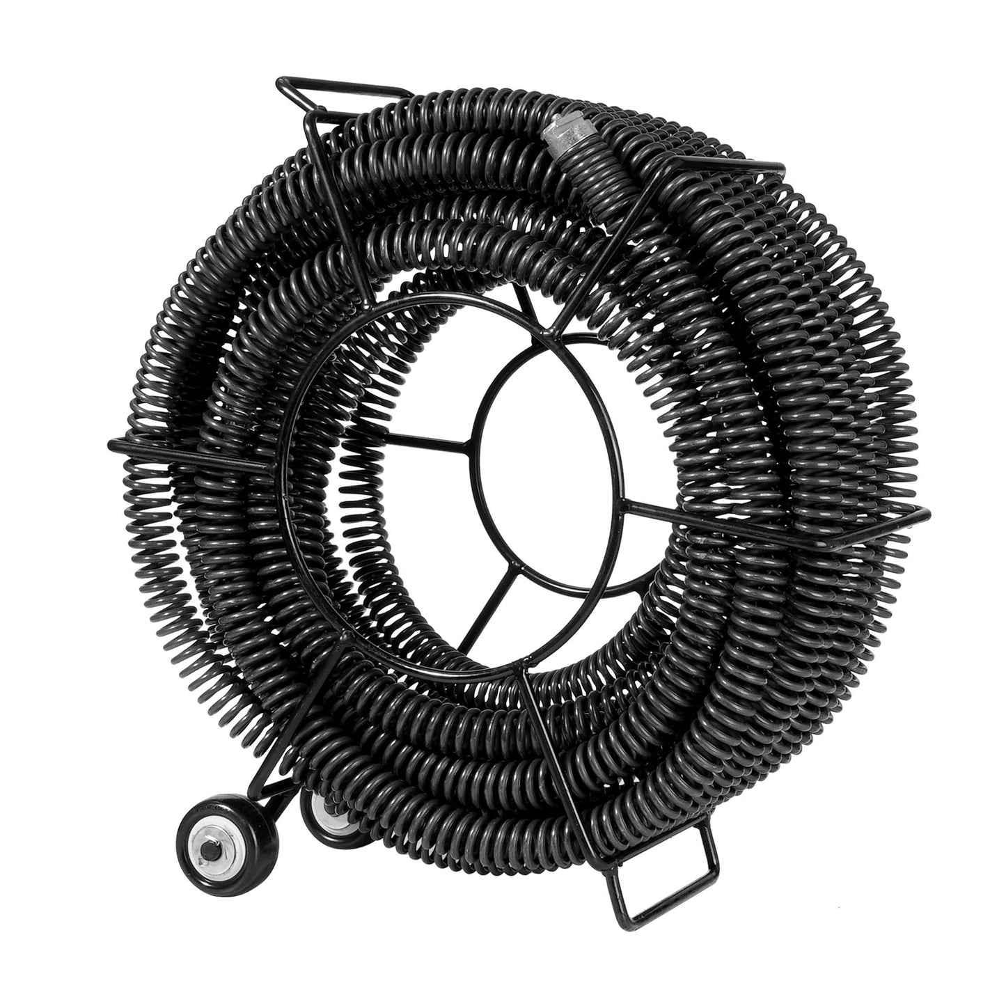 Rohrreinigungsspirale, 18,3 m x 3,2 mm, professionelle, segmentierte Rohrreinigungsspirale mit 6 Schneidwerkzeugen für Rohre von 5,1 cm bis 20 cm Durchmesser, Hohlkern-Abflussspirale für Waschbecken, Bodenabläufe und Toiletten