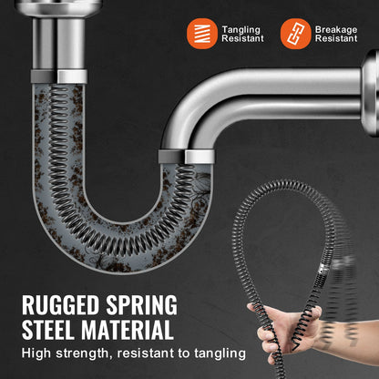 Sektionales Abflussreinigungskabel 66 Fuß/20,1 m x 5/8 Zoll/1,6 cm &amp; 7 Schneidwerkzeuge für 0,8"-3,9"/2-10 cm Rohre