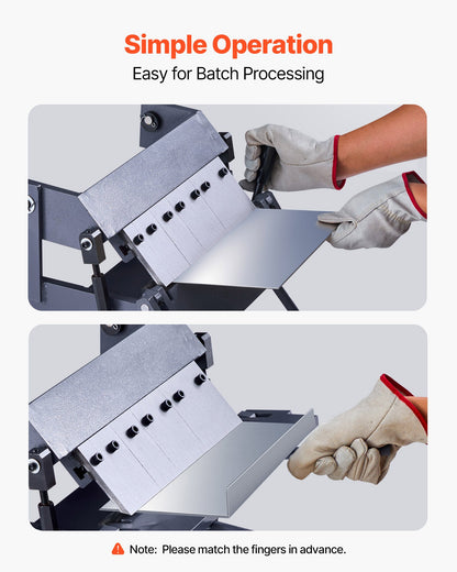 Kasten- und Pfannenbiegemaschine, 305 mm/12 Zoll Blechbiegemaschine, Kapazität für 20-Gauge-Baustahl, 0-135 Grad einstellbar, Metallbiegemaschine mit 5 Fingern, Hochleistungs-Aluminium-Abkantpresse für präzises Biegen