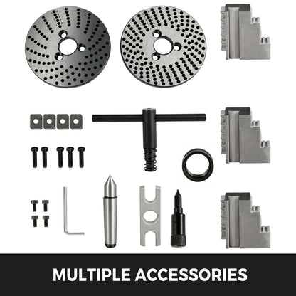 Dividing Head 4 Inch Indexing Head Milling 100MM Semi-Universal Dividing Head 4 Inch 3 jaw Chuck Dividing Head Set with Index Plates and Tailstock for Precision rotary table