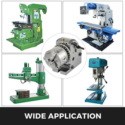 Dividing Head 4 Inch Indexing Head Milling 100MM Semi-Universal Dividing Head 4 Inch 3 jaw Chuck Dividing Head Set with Index Plates and Tailstock for Precision rotary table