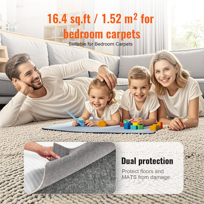 - Slip-Resistant Rug Pad - Protective Cushioning Carpet Pad - 8' x 10' - 1/4"Thick - Dual Surface - Polyester Felt + Latex - Gray - 7-8㎡ Area Carpet Padding Rug Cushion Safe for All Floors