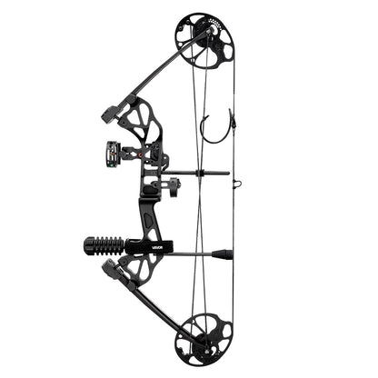 Compound Bow Archery, Adjustable 19-30 in Draw Length Compound Bow Package for Beginner, 19-70 Lbs Draw Weight Archery Bows and Arrow Set, Right Hand Kit with Hunting Equipment, 320 fps, Black