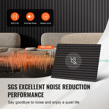 Akustikpaneele aus Holzlamellen, 60 x 120 cm, MDF-Akzent-Wandpaneele in Holzoptik für moderne Inneneinrichtung, Wandpaneele in Holzoptik zur Schalldämmung, Schwarze Eiche