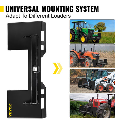 Universal Skid Steer Mount Plate 1/4" Thick Skid Steer Plate Attachment 3000LBS Weight Capacity Quick Attach Mount Plate Steel Adapter Loader Easy to Weld or Bolt to Different Accessories Black